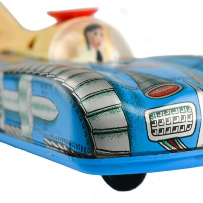 LEMEZARU GYAR HOLDAUTO Toy Atomic Race Car Rocket Tin Litho Vintage Hungary 