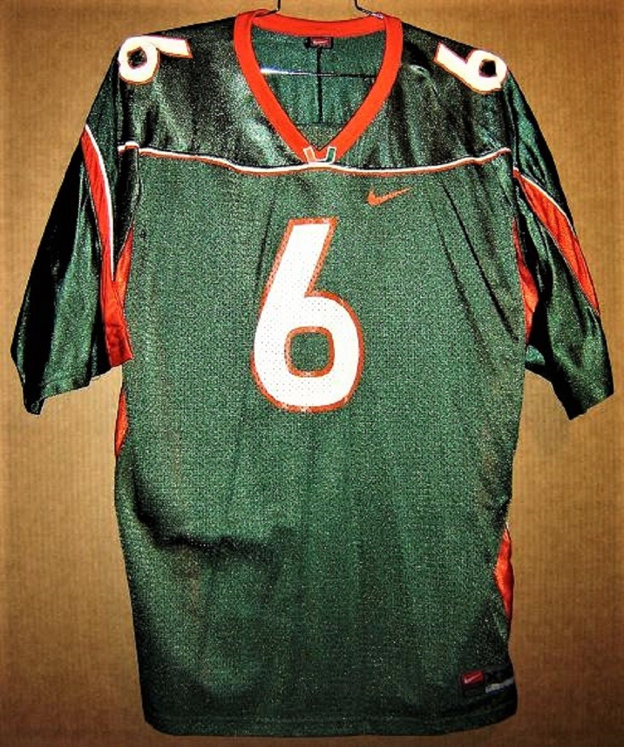 【サイズL】アメフト マイアミ大学 ユニフォーム NIKE MIAMI HURRICANES #6 GREEN NCAA COLLEGE FOOTBALL Nike Size 2XL