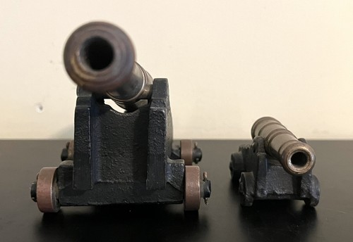 (2) VTG Brass & Cast Iron 5” Cannon 1/4 Model MFCO + 3” Mini Cannon - Picture 7 of 13
