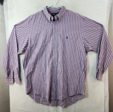 Ralph Lauren Mens XL Purple Striped Classic Fit Long Sleeve Button Up Shirt