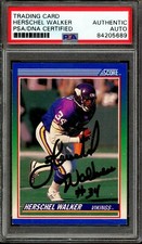 HERSCHEL WALKER ~ 1990 Score Football Card #160 Autographed PSA DNA Authentic 