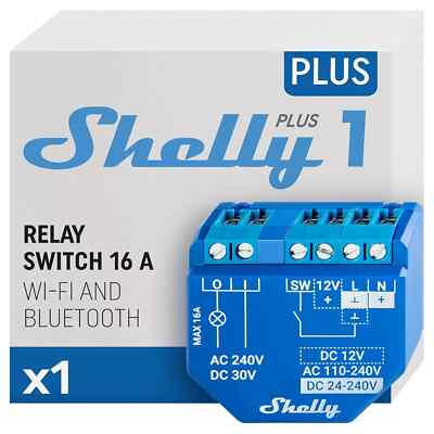Shelly Plus 1 | Wlan & Bluetooth Smart Relais Schalter 16A Copper Trockenkontakt