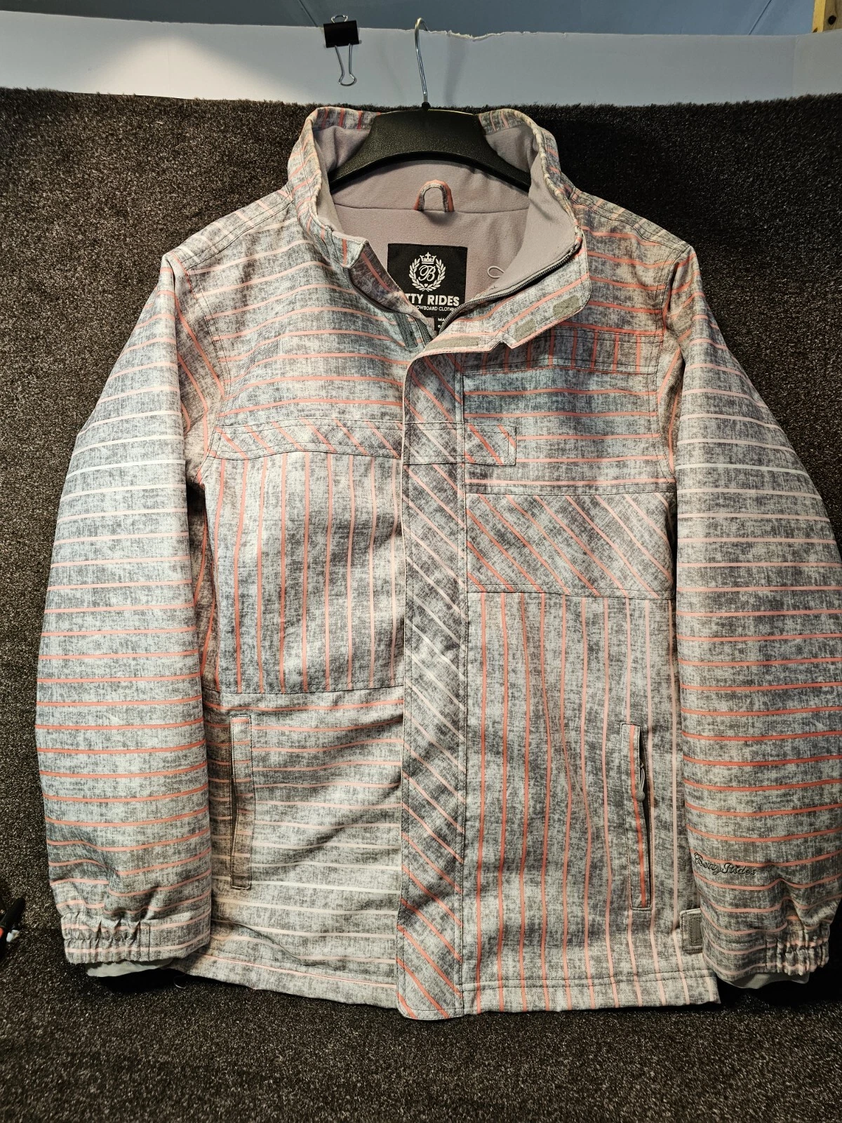 Betty Rides Pink Black Plaid Ski Snowboarding Jacket Coat Size Large