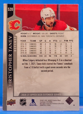 Christopher Tanev D Flames Upper Deck Ice Hockey Card No 520