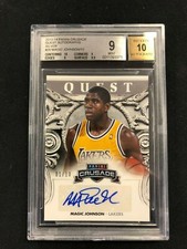 2013-14 Panini Crusade MAGIC JOHNSON Quest Autographs Silver 1/10 BGS 9 Auto 10