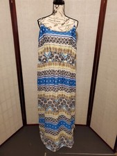 Old Navy Blue & Beige Sleeveless Maxi Dress Women's Size XXL