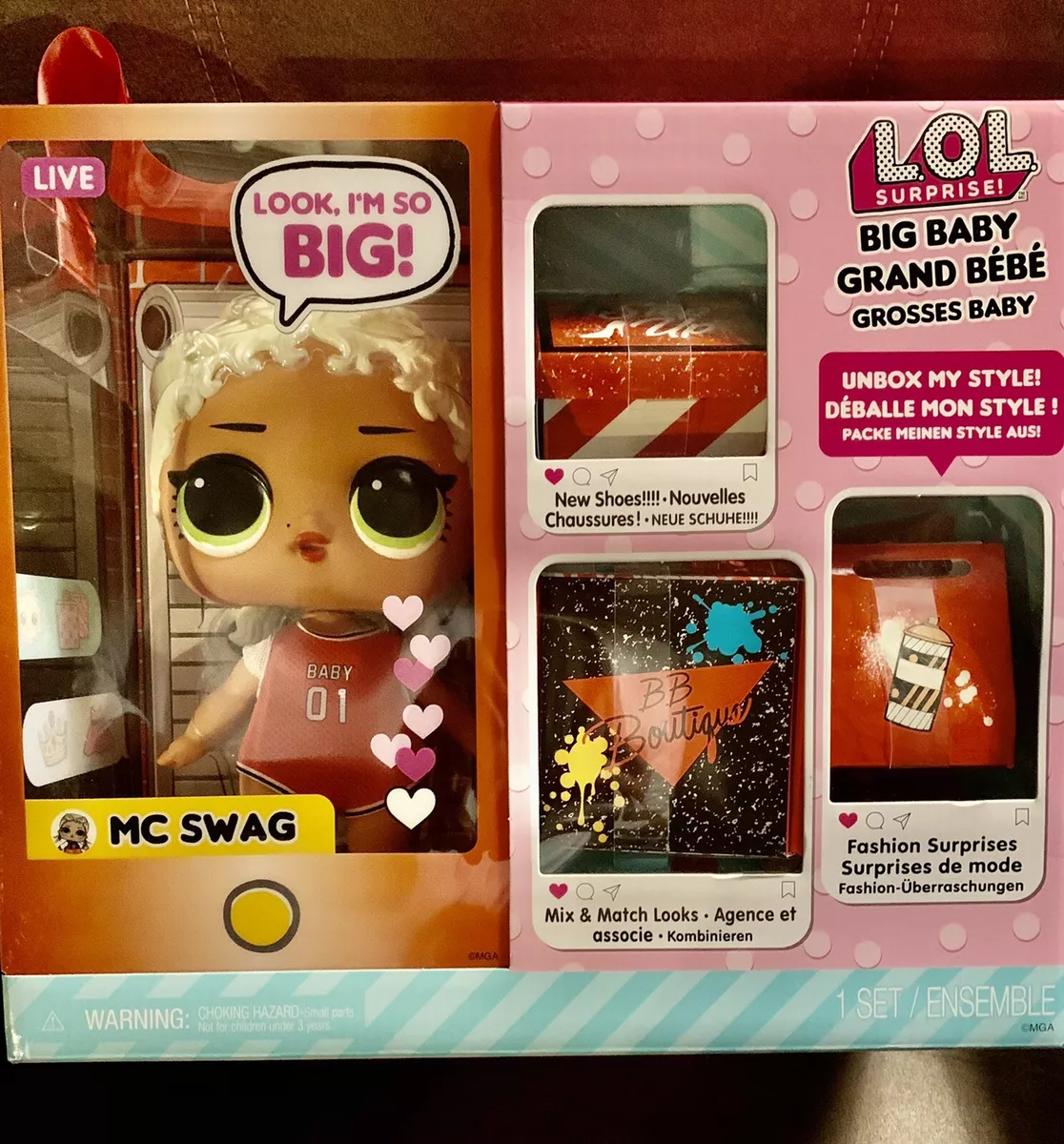 LOL Surprise BIG BABY MC SWAG doll Look I m so BIG with accessories