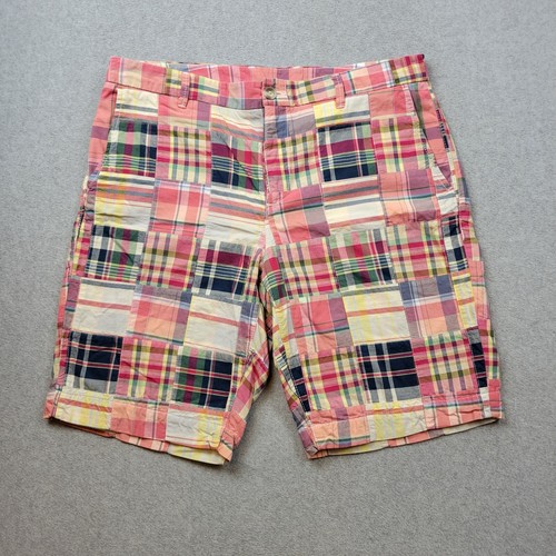 ll-bean-shorts-women-12-madras-patchwork-cotton-favorite-fit-bermuda