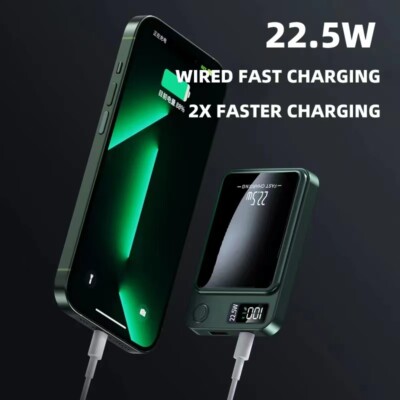 Mini Magnetic Power Bank 20W PD Wireless Fast Charger External Battery 10000mAh