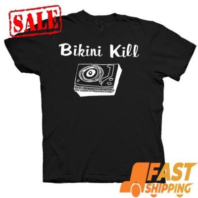 Vintage Bikini Kill Music Band Cotton Black Full Size Unisex Classic Shirt D452