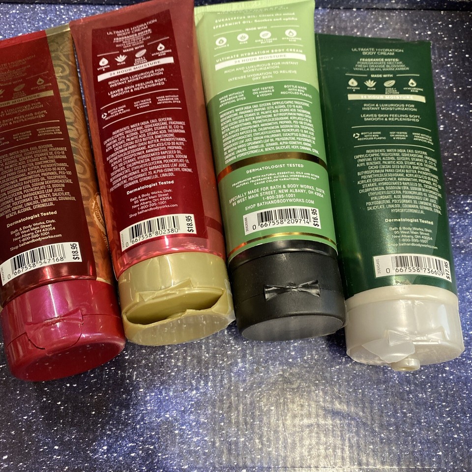 4 Pack Variation Bath & Body Works Body Cream BROKEN And DAMAGED CAP