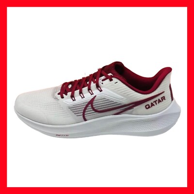 RARE Nike Air Zoom Pegasus 39 QTR Qatar White Noble Red DQ7911-100 Men's Size 9