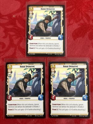 3x Star Wars Unlimited 194/252 - Rogue Operative - Spark of Rebellion (NM) x3
