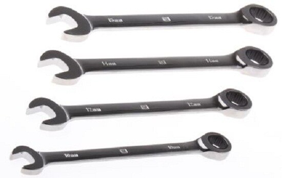 RS Pro COMBINATION RATCHET SPANNER SET 4Pcs 10mm, 12mm, 14mm