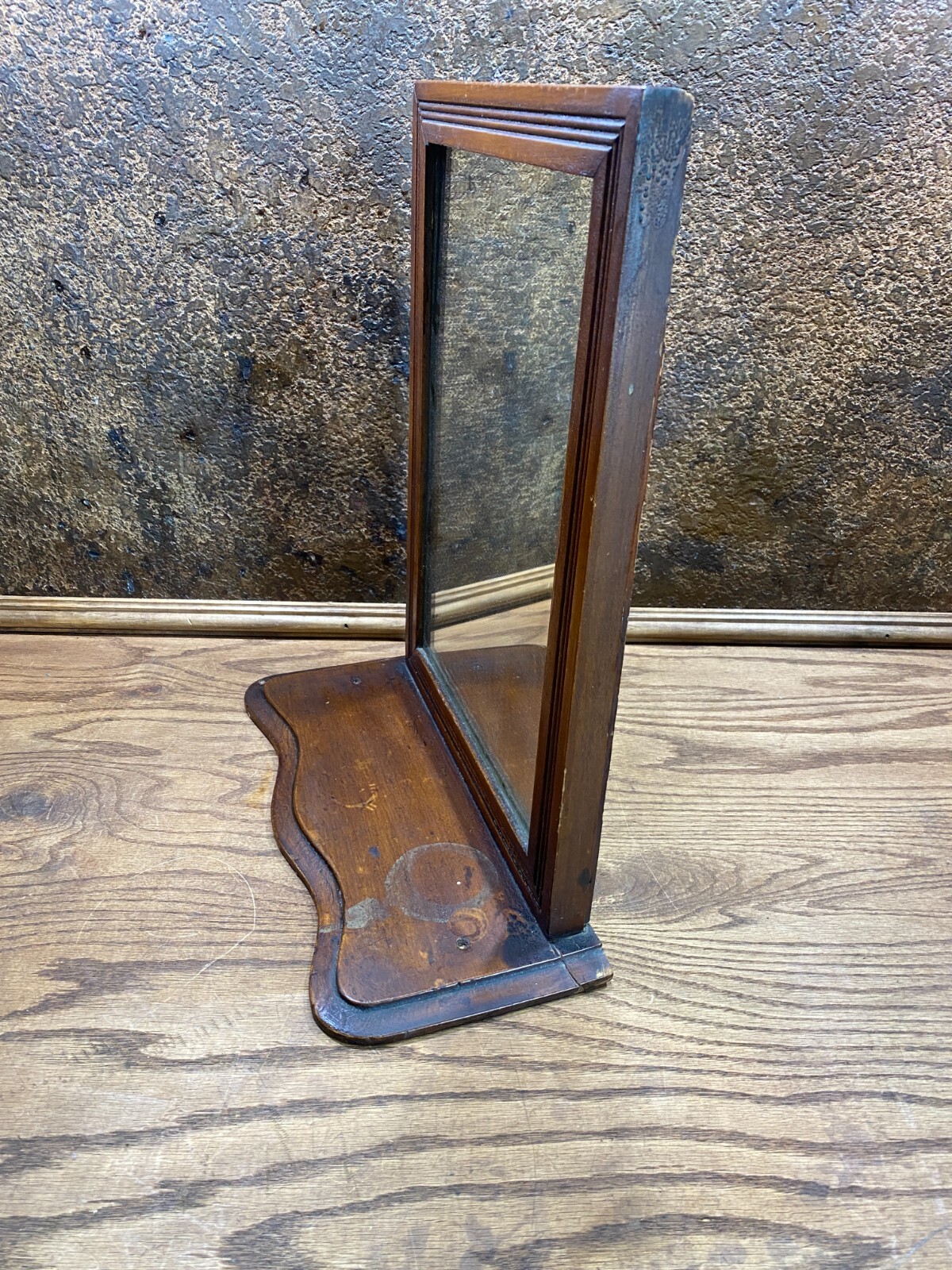 Antique Wood Dresser Top Vanity Shaving Mirror / Vintage Makeup eBay