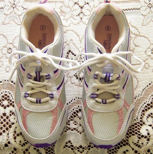 Danskin Now Shoes Womens Athletic Size 6 Glitter White Pink Purple Medium Width - Picture 2 of 10