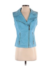 Nwt Montanaco Women Blue Faux Leather Jacket S