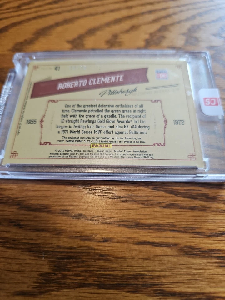 2012 Panini Prime Cuts Roberto Clemente 22/25 - Image 2 of 2