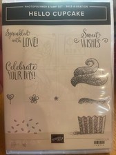 Stampin' Up Hello Cupcake Photopolymer Cling Stamp Set Birthday