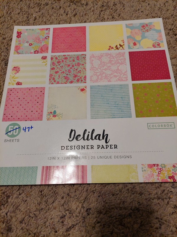 Delilah Designer Paper Scrapbook Cardstock Pad 47+ Sheets 12 by 12" Florals