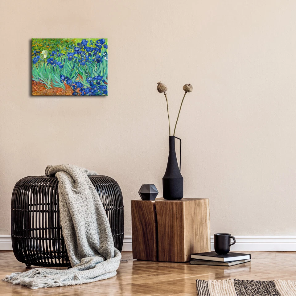 Irises by Van Gogh Fine Art Painting Reproduction Canvas Print Picture Framed - Image 3 of 4