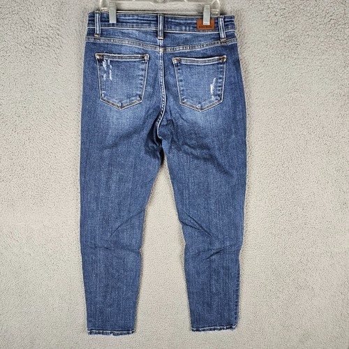 Judy Blue Jeans Womens 7/28 Blue Slim Fit Medium Wash Stretch Denim Distressed - Picture 2 of 11