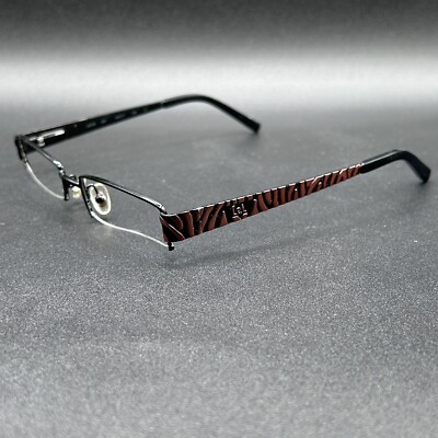 L.e.i. LEI109 Half-Rim Eyeglasses Frame Black Copper Flex 50-17-135 Used