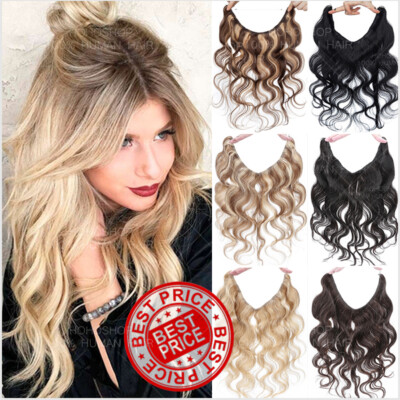 THICK Hidden Headband Wire In Real Remy Human Hair Extensions 24