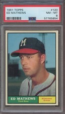 1961 Topps #120 Ed Mathews PSA 8