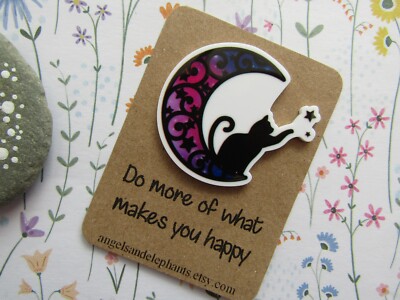 Needle Minder magnetisch, schwarze Katze, Kreuzstichstickerei, Nadelhalter, Weihnachten