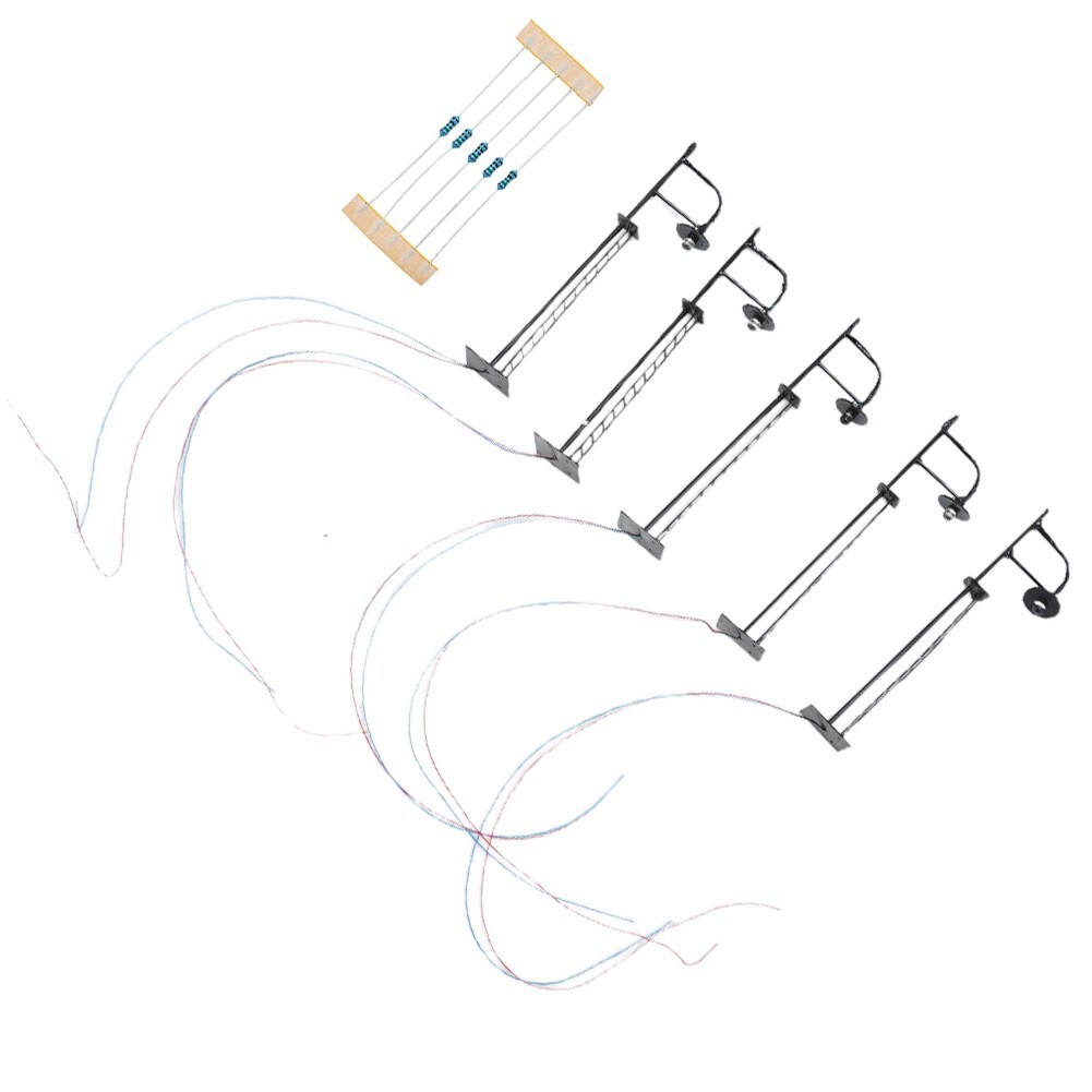 N Gauge Yard Lights Model Lamp Posts Scenery Lamps Pack of 5 (Free