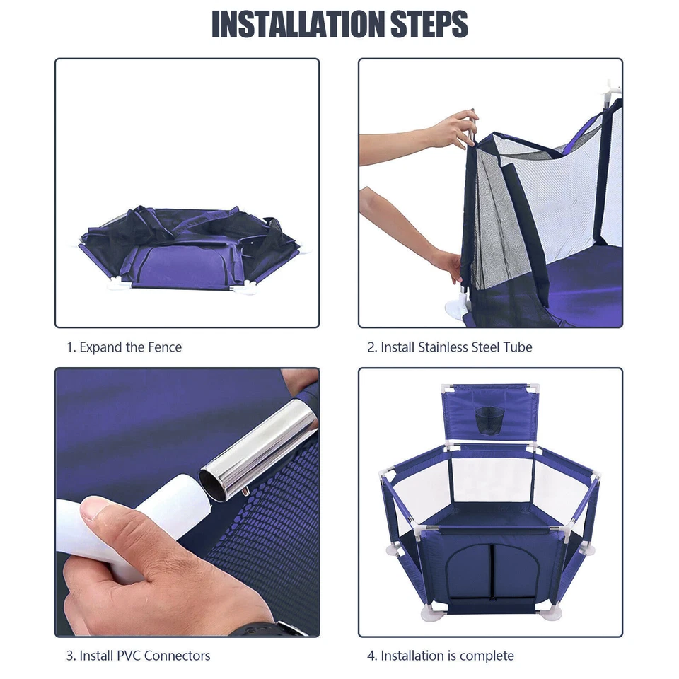 Складной детский манеж забор безопасность игровой двор дышащий прочный Oxford 10 мяч - Изображение 3 из 4
