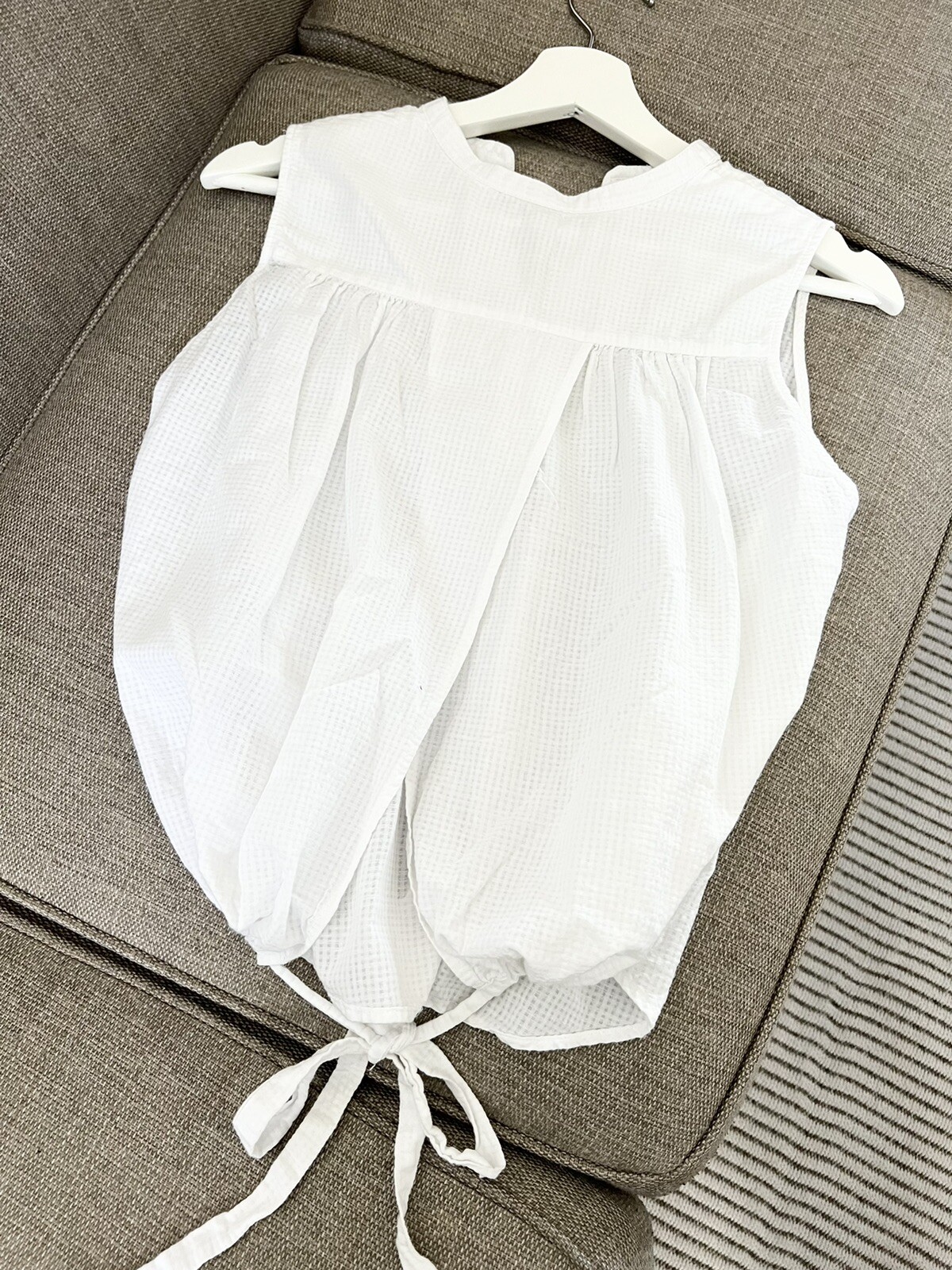 ZARA Basic Open-back Gingham Cotton Top - image 4