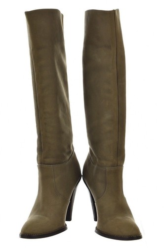 Steve Madden Mottt Womens Shoes Size 7 Beige Distressed Leather Mid Calf Boots - Picture 3 of 5