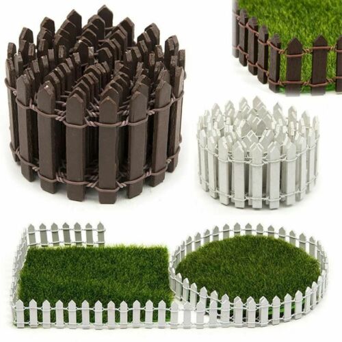 Small Wood Fencing 100*5cm/100*3cm Miniature DIY Fairy Garden Micro Dollhouse - Picture 1 of 14