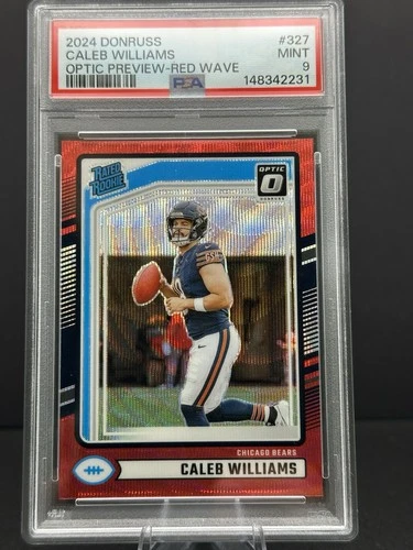 Caleb Williams 2024 Donruss #327 Optic Preview Red Wave PSA 9 Rookie RC Bears