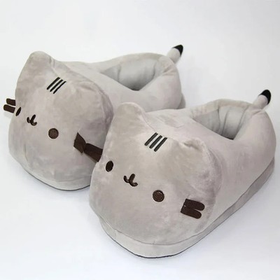 Cartoon Cat Plush Slippers Warm Winter Indoor Soft Cute Anime Shoes