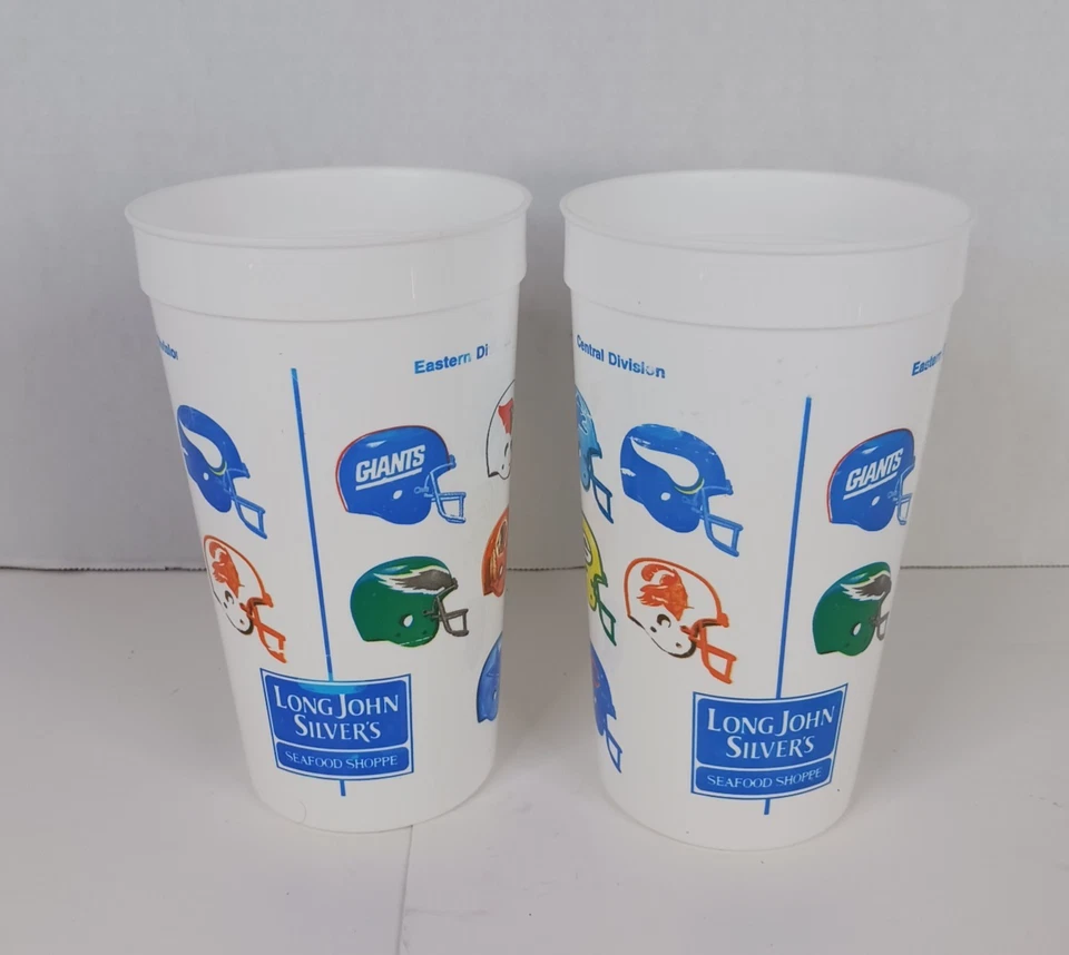 1988 Long John Silver Coca Cola NFL Souvenir copo plástico times de futebol NFC - Imagem 4 de 4