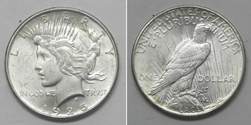 X7245  1925 Peace Dollar, Choice BU