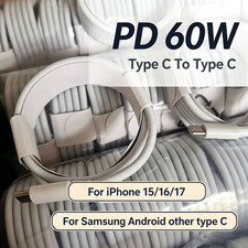USB-C to USB-C Cable Fast Charger Lot PD Type C Cord For iPhone17 16e 15 Samsung