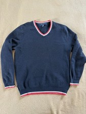 Brooks Brothers Fleece Boys Navy V-Neck Sweater Kids M Supima Cotton