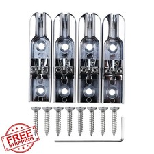 OVSAL Chrome Bass Guitar Bridge 4 String Zinc Alloy Saddle