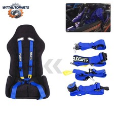 4 Point Snap-on 3 Blue Racing Seat Belt Quick Release Seatbelt Safety Harness