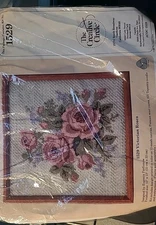 The Creative Circle Victorian Roses Needlepoint Kit 1529 Persian Wool Yarns