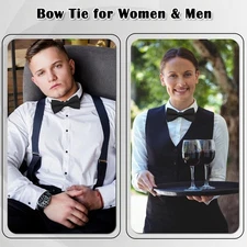 Black Bowties for Mens Oversized Bow Tie Solid Bowtie Wedding Party Tuxedoes