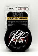 Nick Foligno signed Chicago Blackhawks 100th Anniversary Game Puck JSA