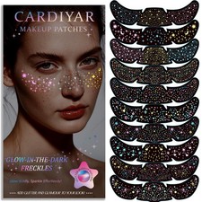24 Pcs Waterproof Glitter Freckles Temporary Tattoos Gold Face Stickers