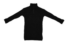 Boohoo Dress Womens 12 Black Plus Soft Knit Rib Zip Neck Oversized Mini Sweater