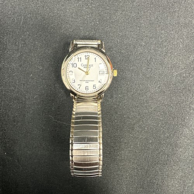 #ad #ad Vtg Carriage Indiglo WR 30m Timex Two Tone Watch Silver tone Needs Battery As Is $14.00
