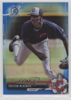 2017 Bowman Chrome Prospects Blue Refractor 139/150 Triston McKenzie #BCP118 3k7